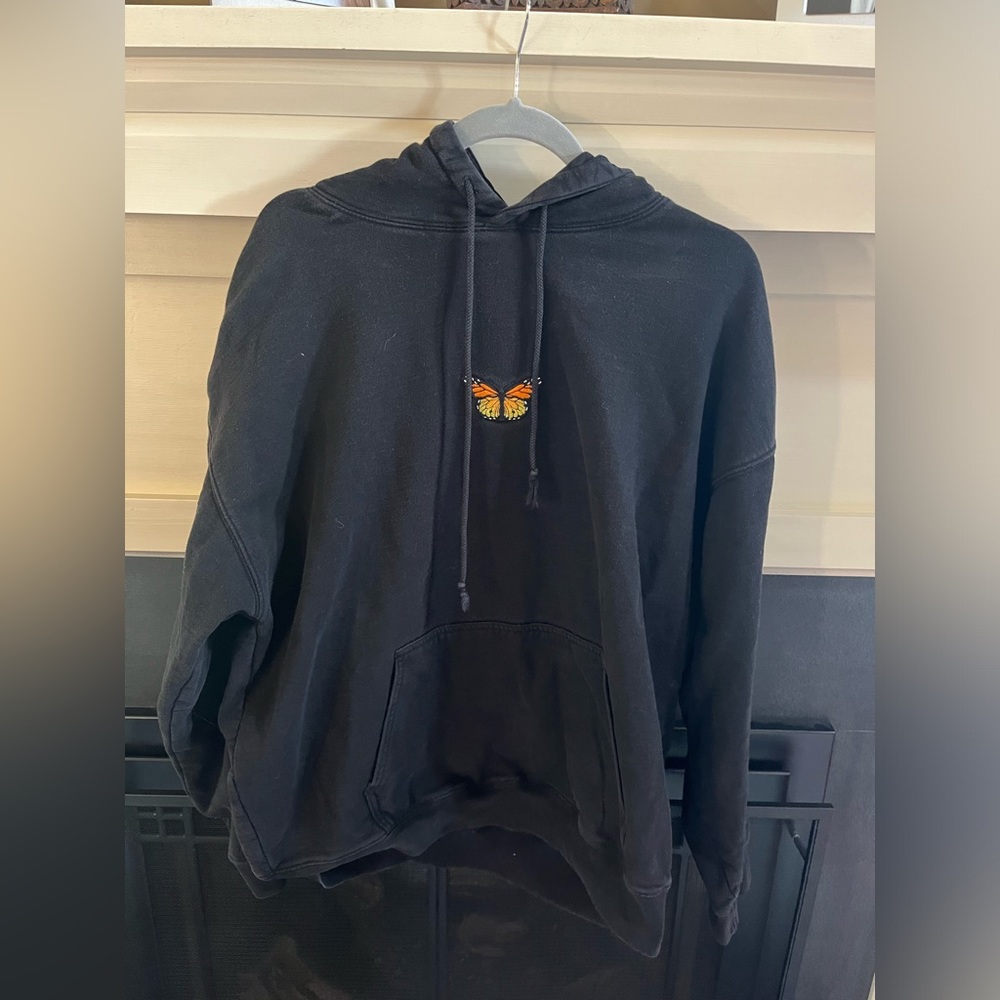 Brandy Melville iconic black butterfly hoodie